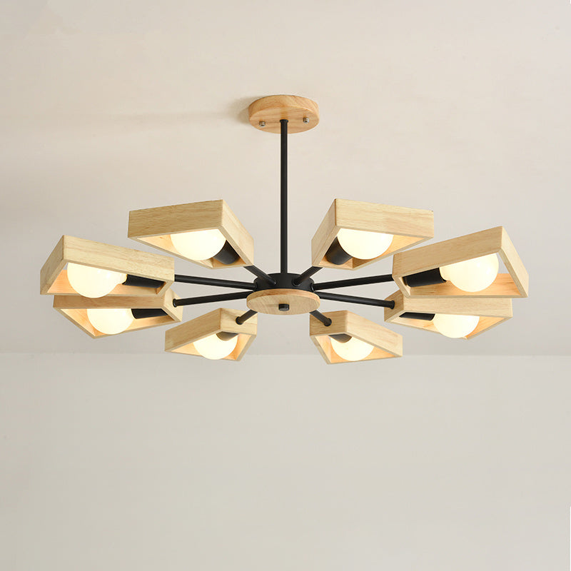 Sputnik Chandelier Light Fixture Nordic Style Wooden Chandelier Lighting Fixture