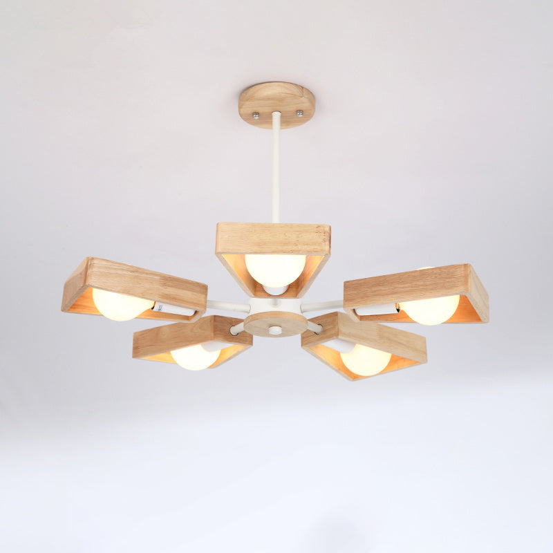 Sputnik Chandelier Light Fixture Nordic Style Wooden Chandelier Lighting Fixture
