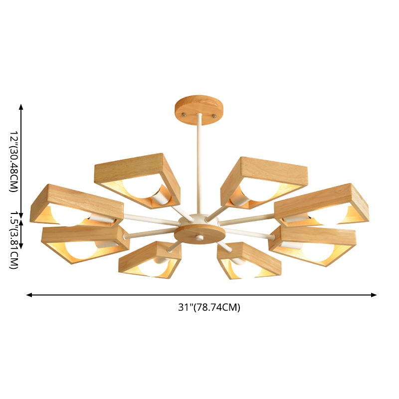 Sputnik Chandelier Light Fixture Nordic Style Wooden Chandelier Lighting Fixture