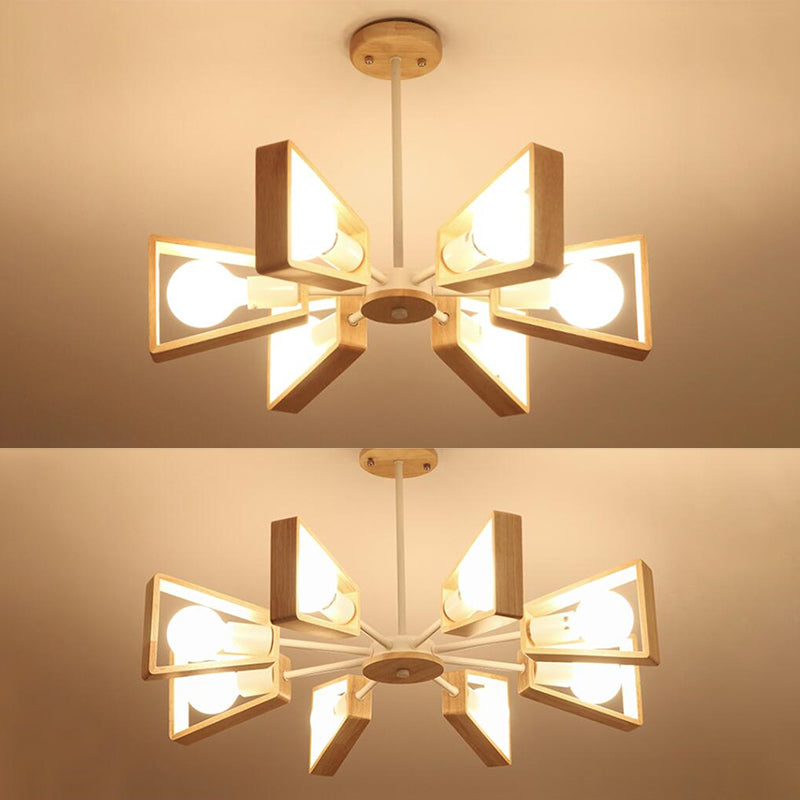 Sputnik Chandelier Light Fixture Nordic Style Wooden Chandelier Lighting Fixture