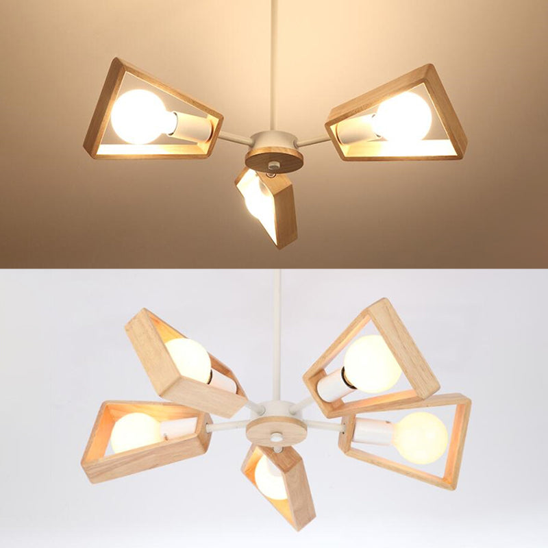 Sputnik Chandelier Light Fixture Nordic Style Wooden Chandelier Lighting Fixture