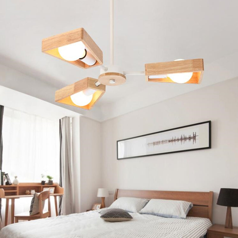 Sputnik Chandelier Light Fixture Nordic Style Wooden Chandelier Lighting Fixture