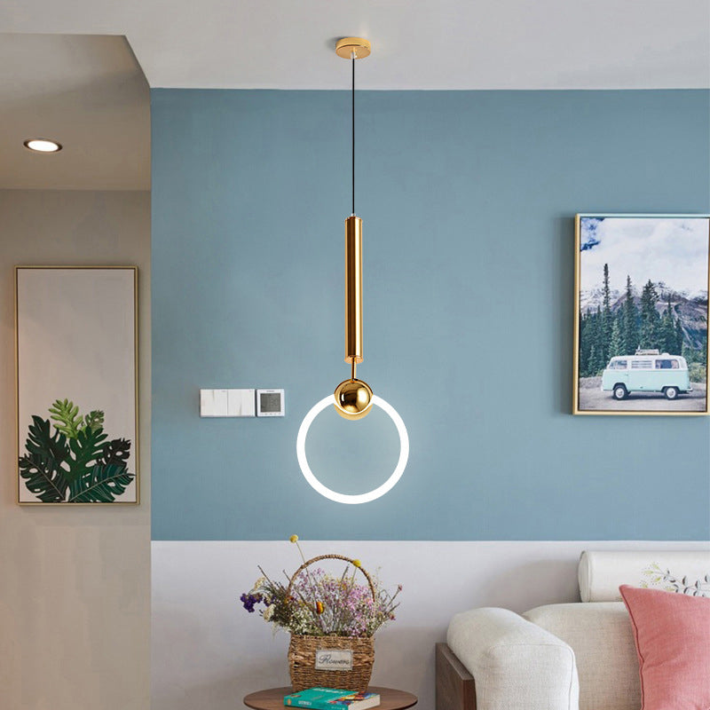 1 Light Ring Pendant Lighting Modern simplicity Glass Pendant Ceiling Lights for Restaurant