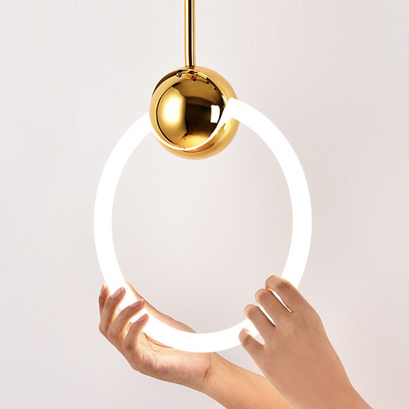 1 Light Ring Pendant Lighting Modern simplicity Glass Pendant Ceiling Lights for Restaurant