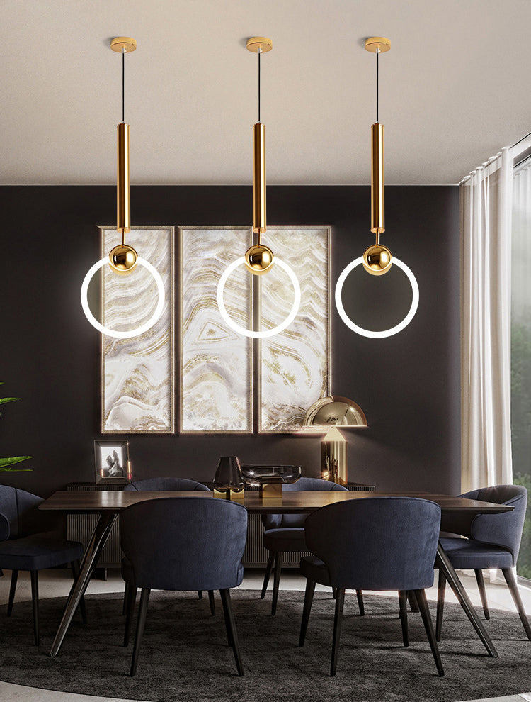 1 Light Ring Pendant Lighting Modern simplicity Glass Pendant Ceiling Lights for Restaurant