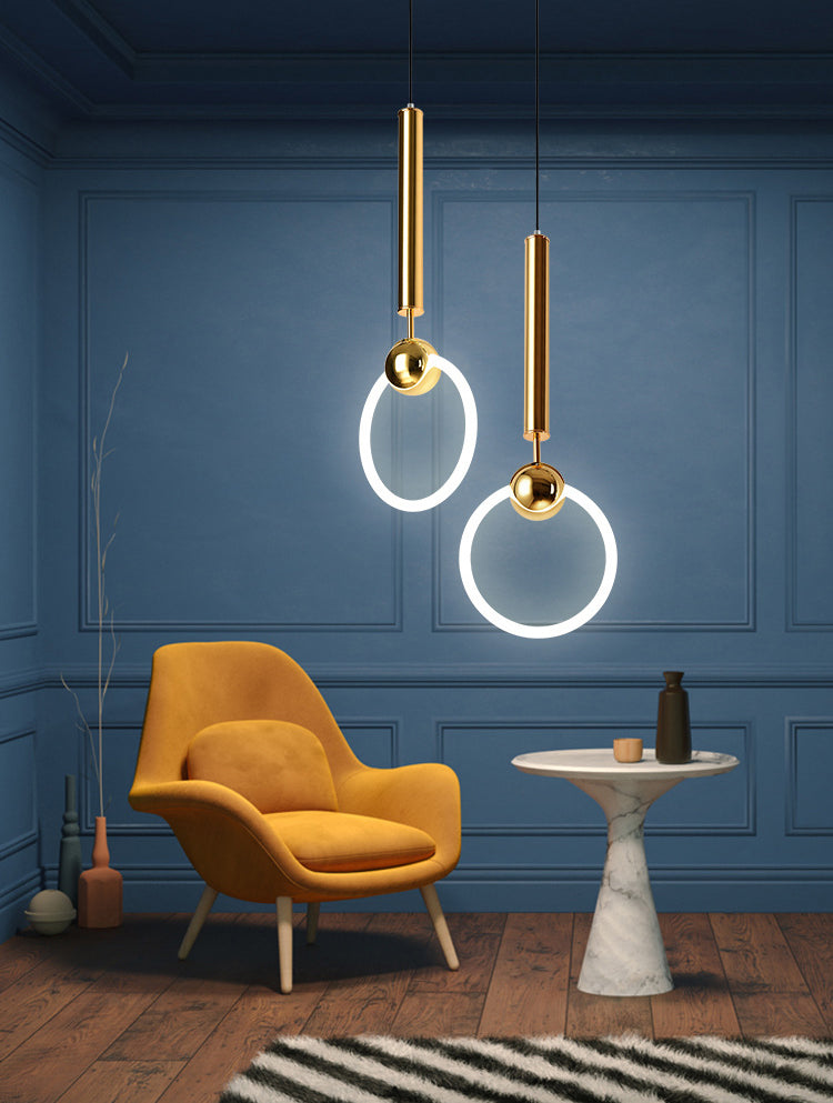1 Light Ring Pendant Lighting Modern simplicity Glass Pendant Ceiling Lights for Restaurant