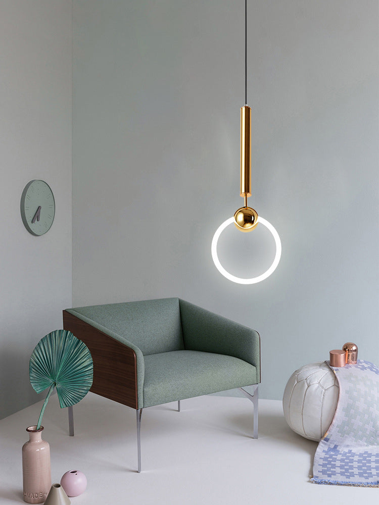 1 Light Ring Pendant Lighting Modern simplicity Glass Pendant Ceiling Lights for Restaurant