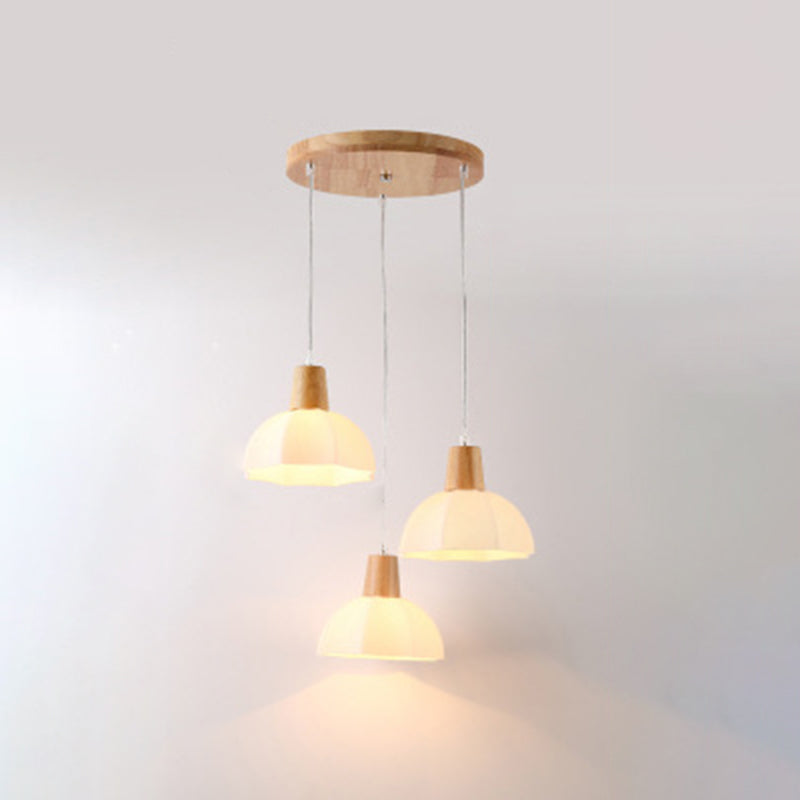 Noordse stijl cirkel hanglamp lamp armatuur houten eetkamer hanger plafondlicht