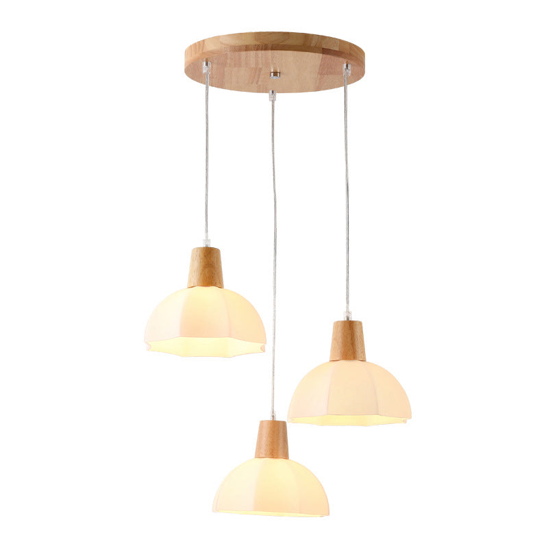 Noordse stijl cirkel hanglamp lamp armatuur houten eetkamer hanger plafondlicht