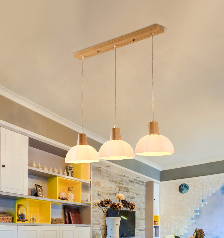 Noordse stijl cirkel hanglamp lamp armatuur houten eetkamer hanger plafondlicht