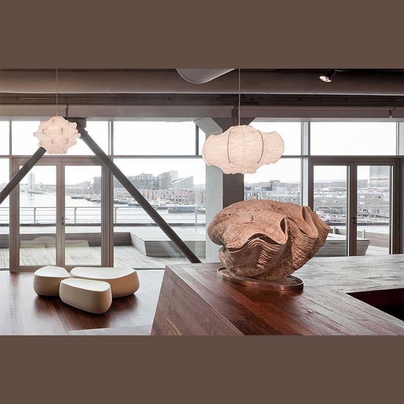 Lantaarnstof Suspensie Hanglamp Lichte Noordse stijl Witte hanglamp Lamp