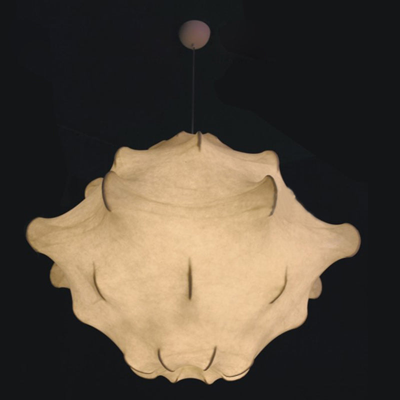 Gearceerde hanglampverlichtingsarmatuur moderne stijl stof wit hangende lichtkit voor woonkamer