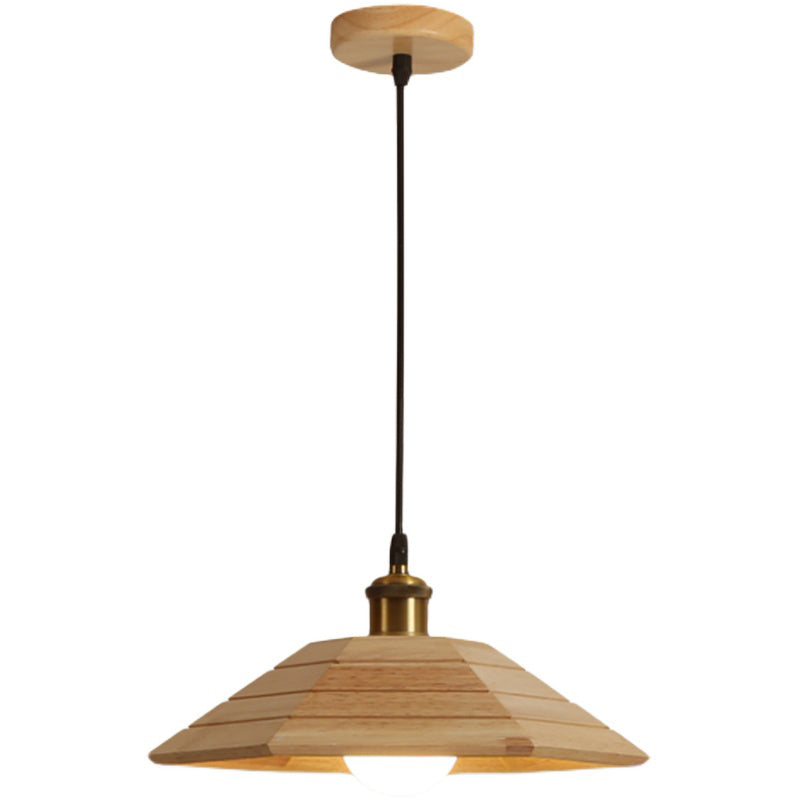 Accesorio de iluminación colgante sombreada de madera Luz de techo de estilo moderno para sala de estar