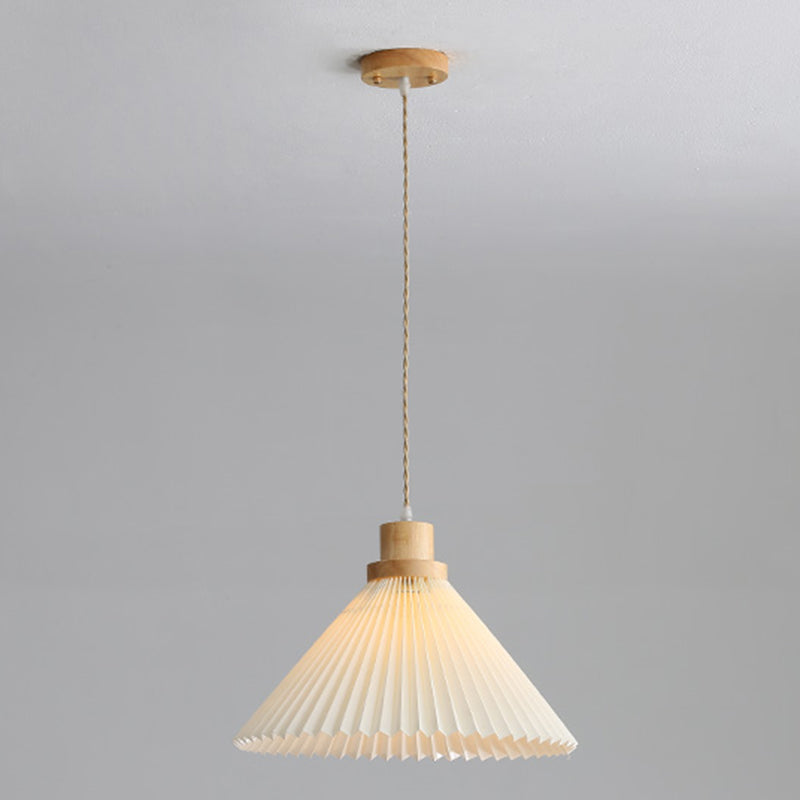 Wood Tapered Suspension Pendant Light Nordic Style Wooden Pendant Lighting Fixture