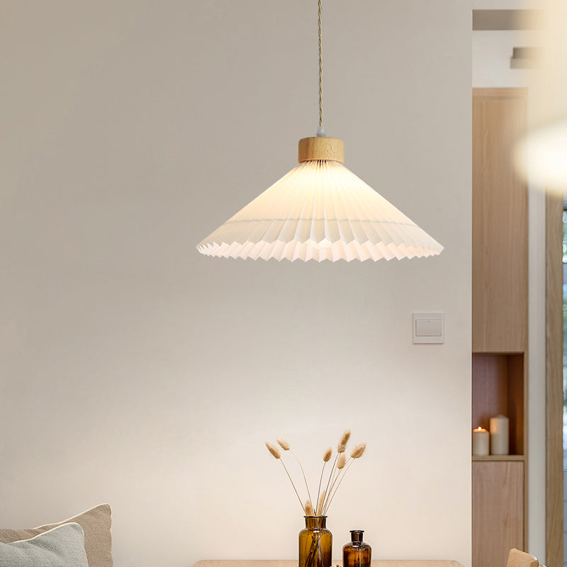Wood Tapered Suspension Pendant Light Nordic Style Wooden Pendant Lighting Fixture