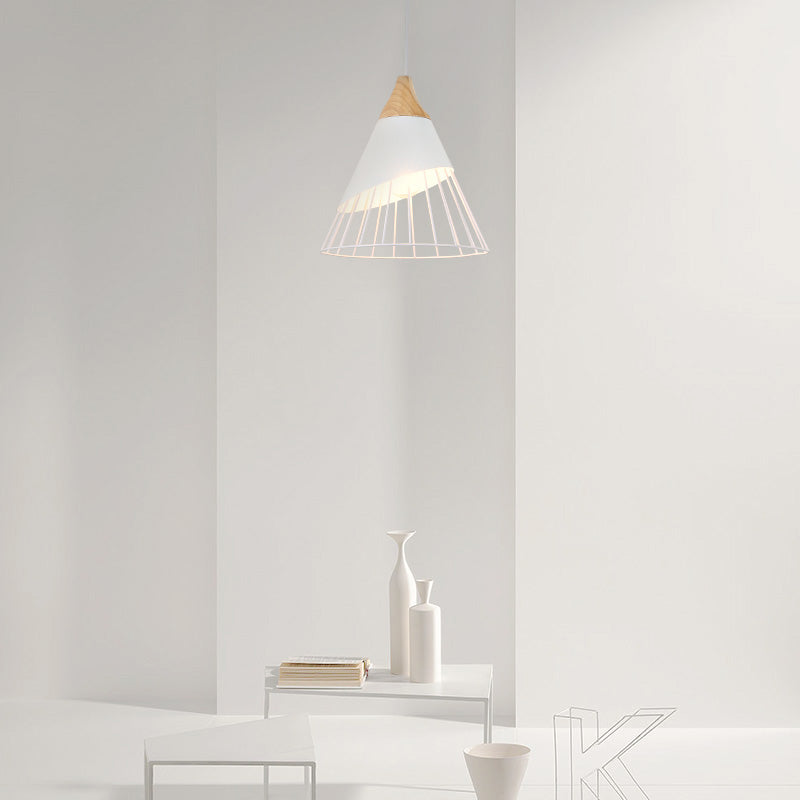 Wit hout Nieuw moderne hanglamp 1-licht kegel plafondlamp voor woonkamer voor woonkamer
