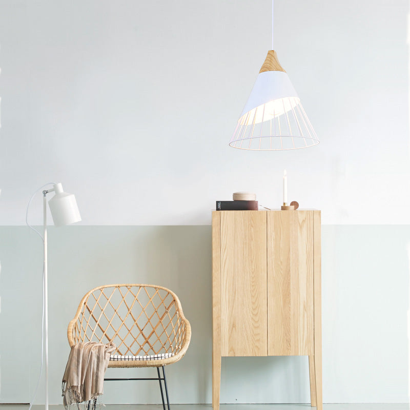 Wit hout Nieuw moderne hanglamp 1-licht kegel plafondlamp voor woonkamer voor woonkamer