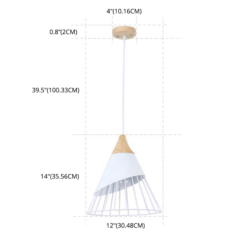 Wit hout Nieuw moderne hanglamp 1-licht kegel plafondlamp voor woonkamer voor woonkamer