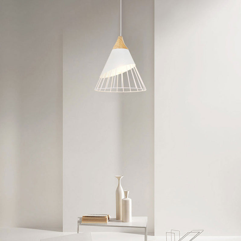 Wit hout Nieuw moderne hanglamp 1-licht kegel plafondlamp voor woonkamer voor woonkamer