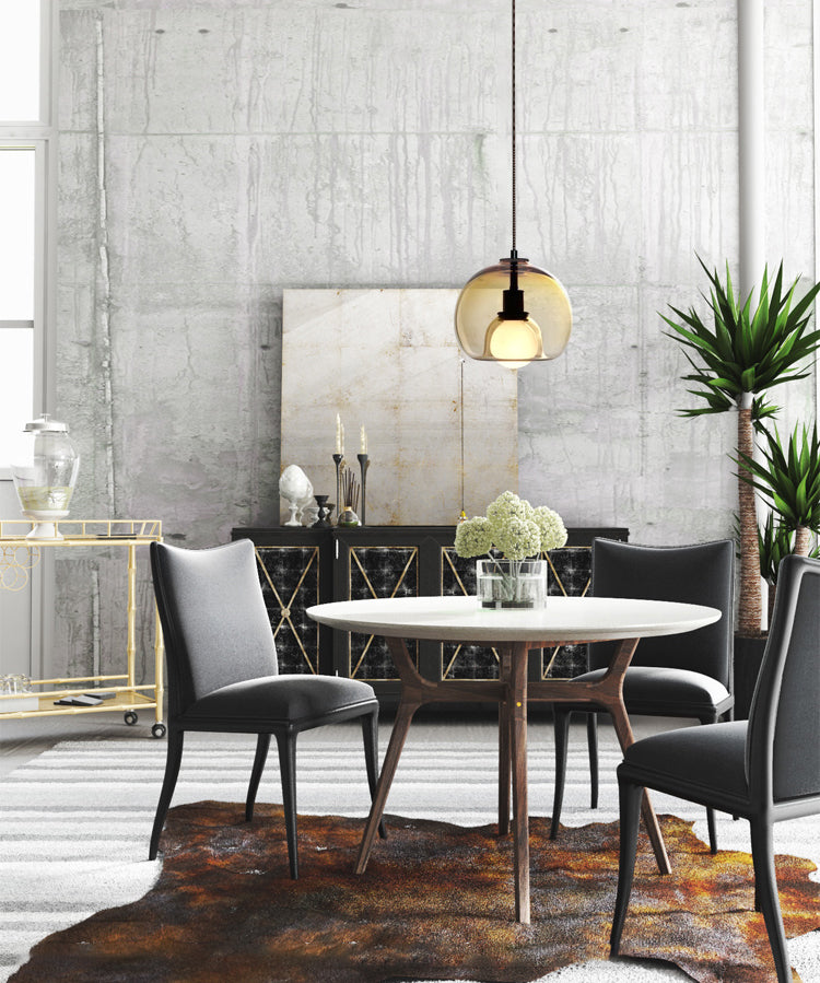 1-Ligth Clear Glass Pendant Lighting Fixtures Minimalism Ceiling Pendant for Dining Room