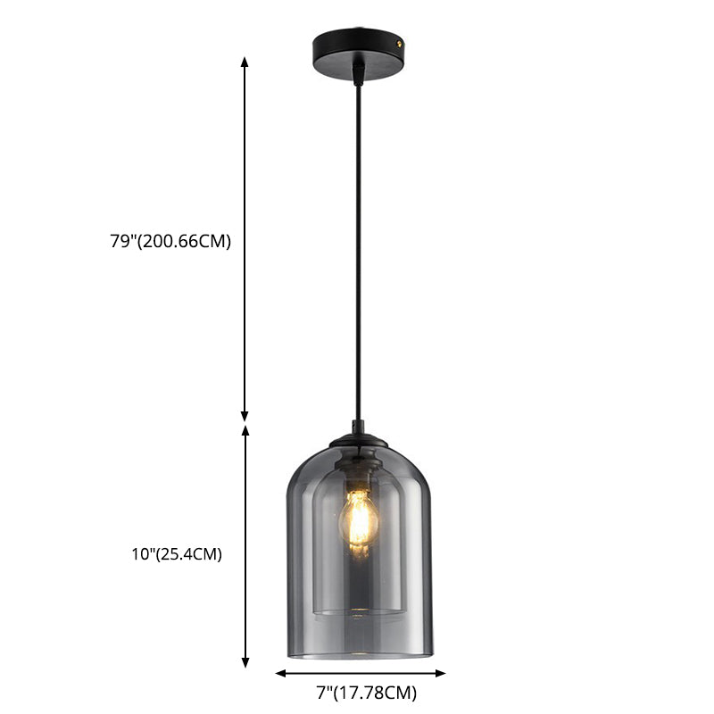 1 éclairage pendentif à cylindre léger moderne simplicité en verre pendant plafond pour restaurant