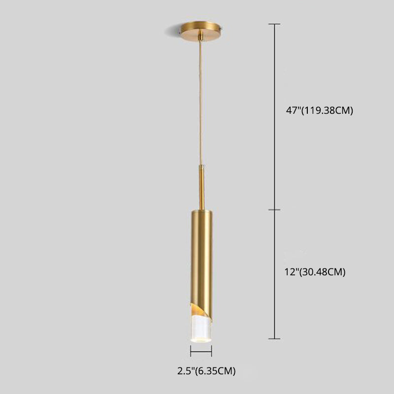 Cilindrische acryl -led hanglamp in modern beknopte stijl smeedijzeren hangend licht voor slaapkamer