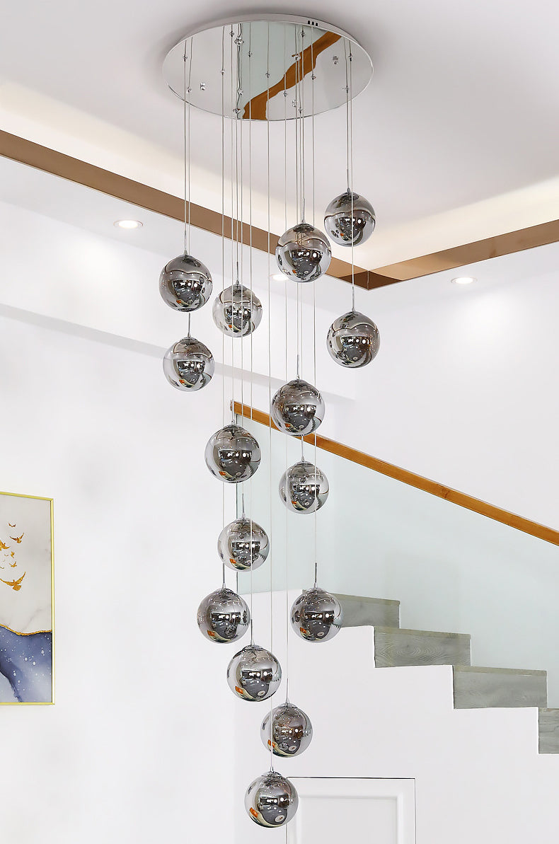 Modern Cascade Pendant Pure Glass Light Foyer Light Indoor Lighting