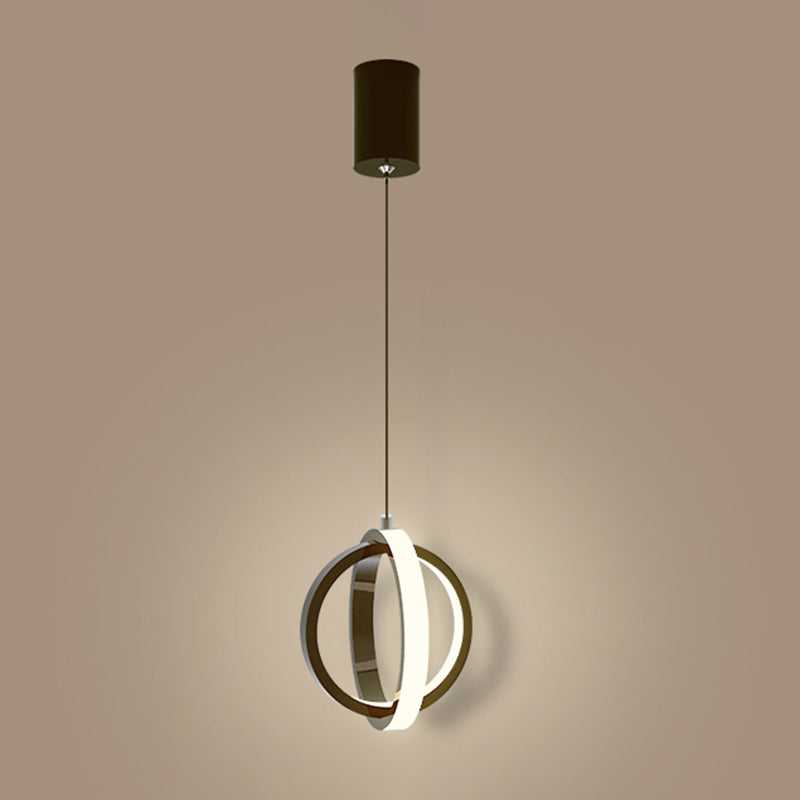 Zwarte eenvoud Circle Hanglight Kit Metaal 1-licht plafondlampje voor slaapkamer