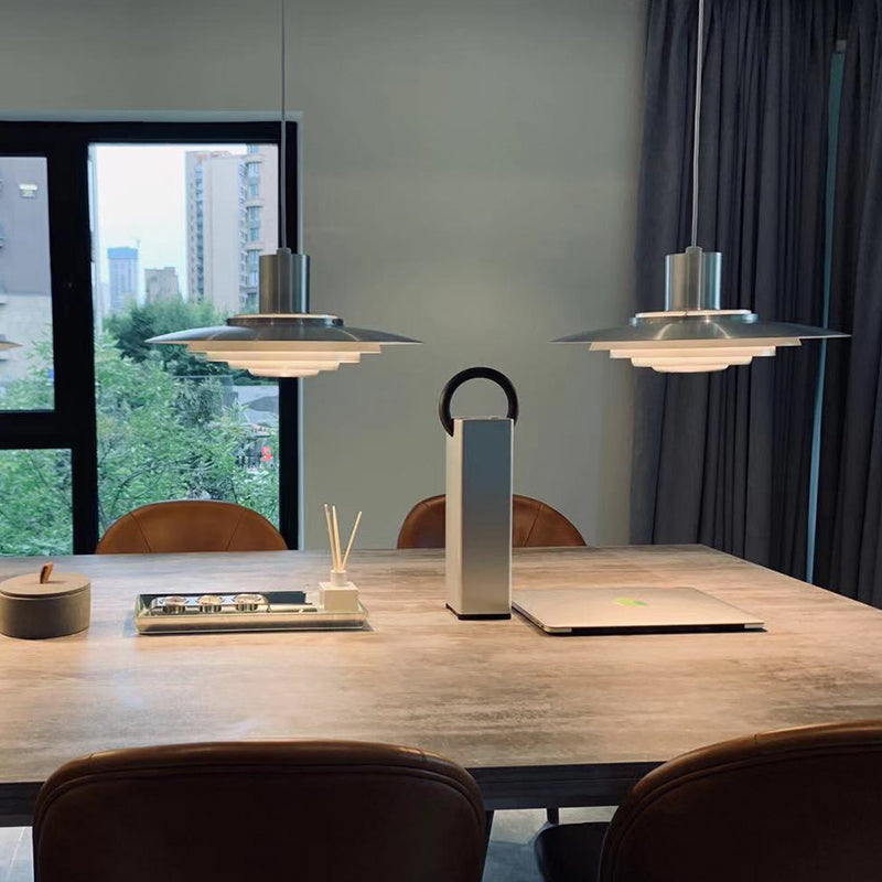 Dikke metalen schijf schaduw hanglamp moderne stijl in verlichting voor eetkamer