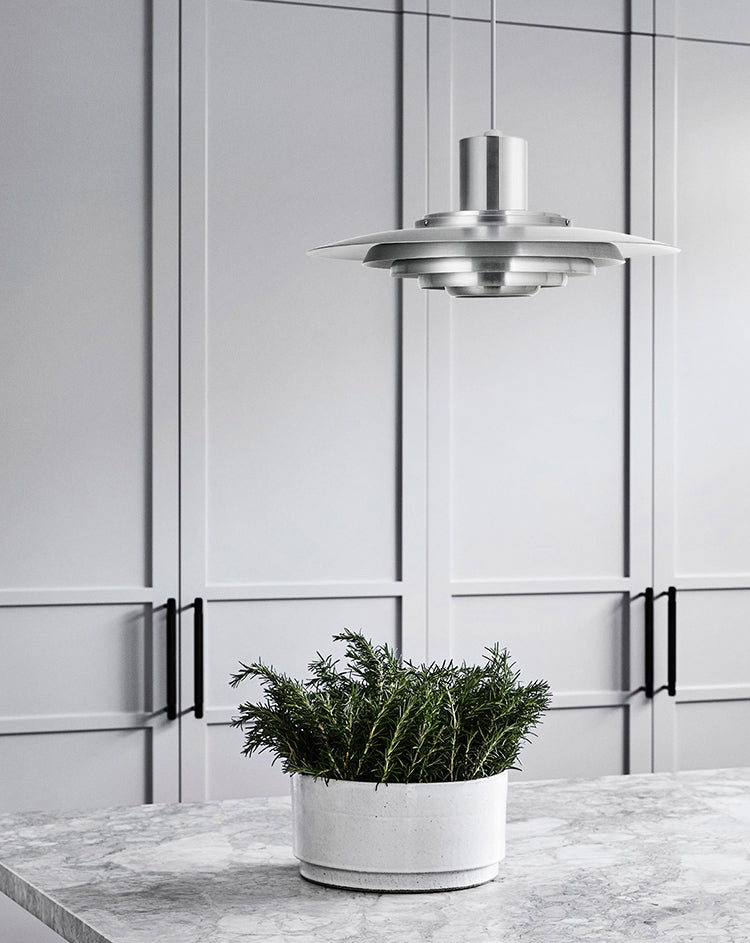 Dikke metalen schijf schaduw hanglamp moderne stijl in verlichting voor eetkamer