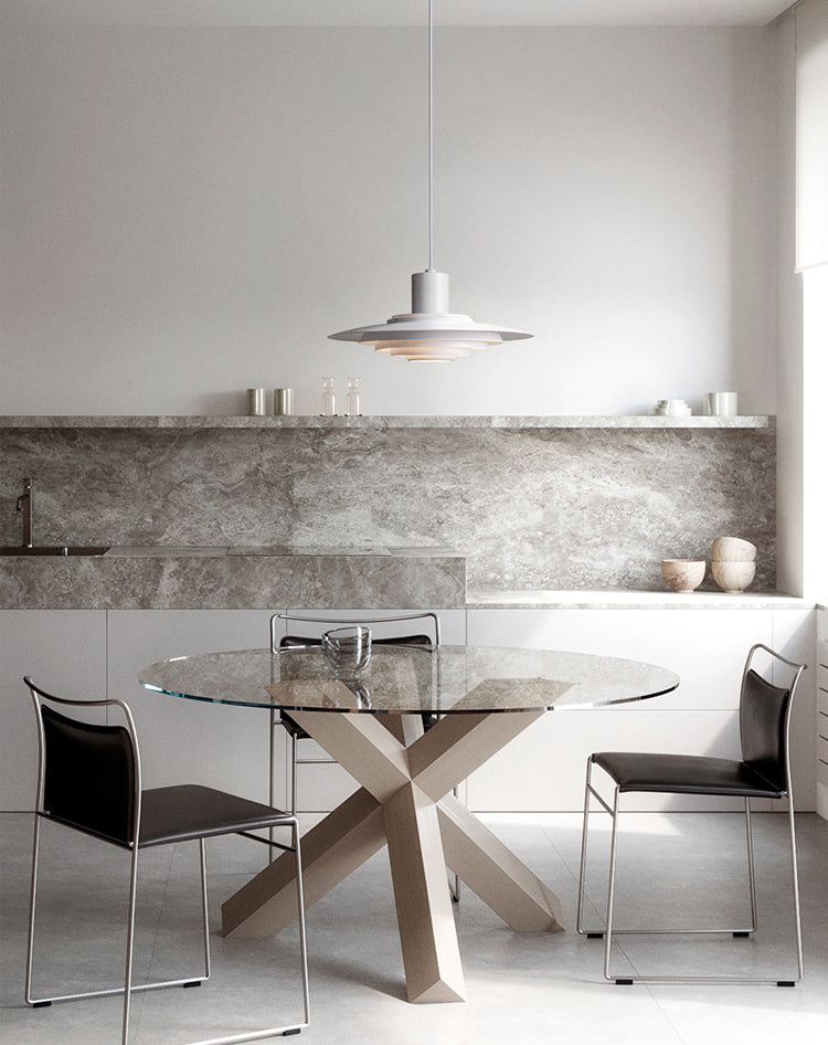 Dikke metalen schijf schaduw hanglamp moderne stijl in verlichting voor eetkamer