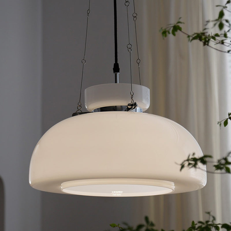 1-licht wit glas gesuspendeerde verlichting armatuur minimalisme hanglampje kit voor eetkamer