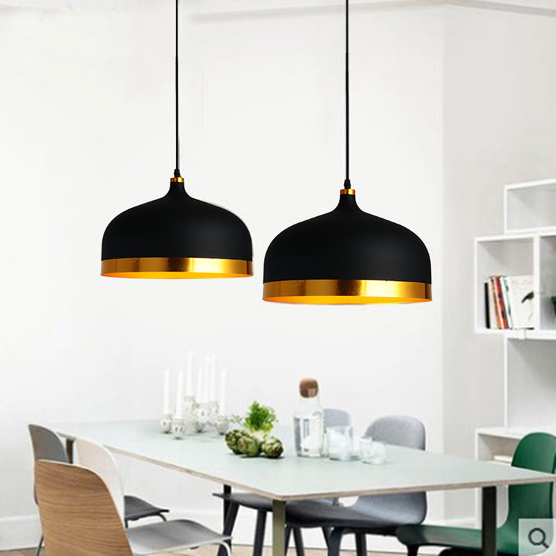 Postmodern Dome Shade Pendant Lamp Metal 1-Light Dining Room Hanging Light Fixture