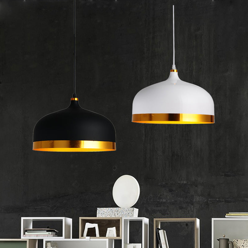 Postmodern Dome Shade Pendant Lamp Metal 1-Light Dining Room Hanging Light Fixture