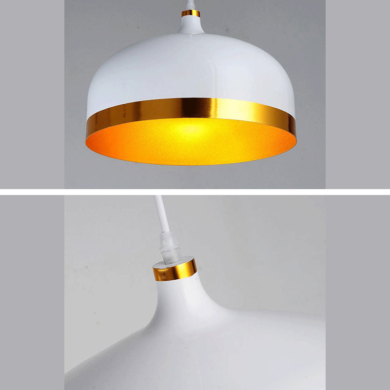 Postmodern Dome Shade Pendant Lamp Metal 1-Light Dining Room Hanging Light Fixture