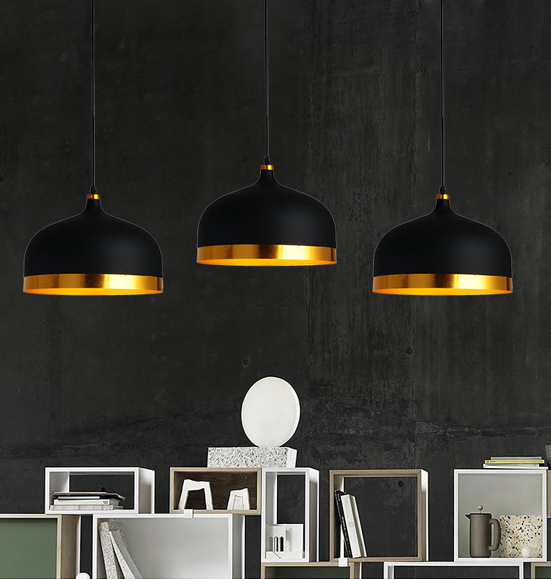 Postmodern Dome Shade Pendant Lamp Metal 1-Light Dining Room Hanging Light Fixture