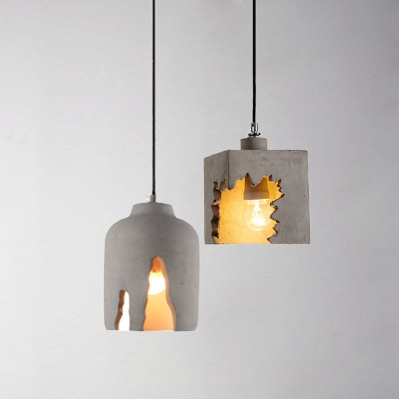 Grijs modern cement pendulum licht 1-licht hangend plafondlicht voor eetkamer