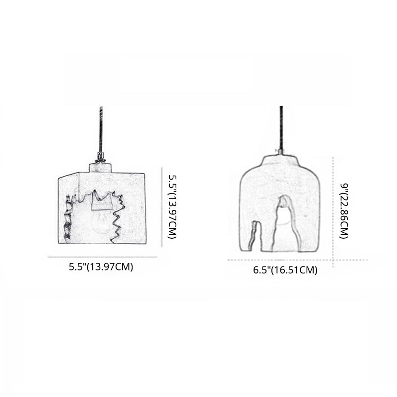Graues modernes Zementpendel Licht 1 Lichthänge Deckenleuchte für Esszimmer