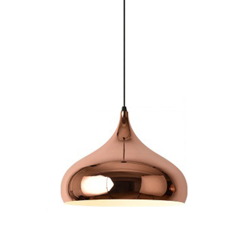 Postmoderne 1-Licht-Hanglampe Roségold geometrischer Anhänger Licht mit Metallschatten