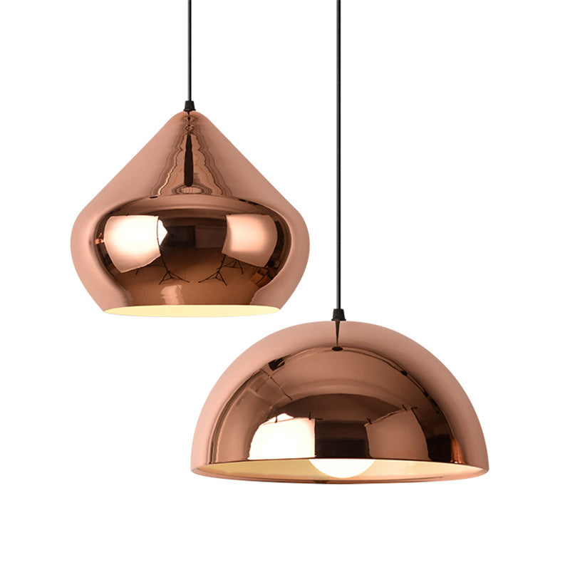 Postmoderne 1-Licht-Hanglampe Roségold geometrischer Anhänger Licht mit Metallschatten