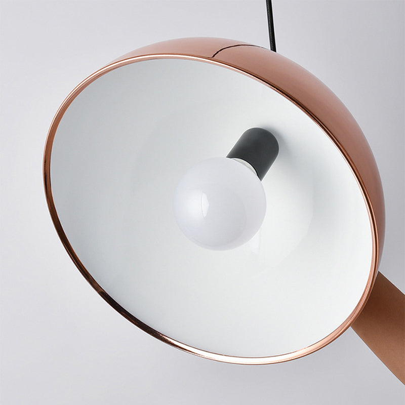 Postmoderne 1-Licht-Hanglampe Roségold geometrischer Anhänger Licht mit Metallschatten