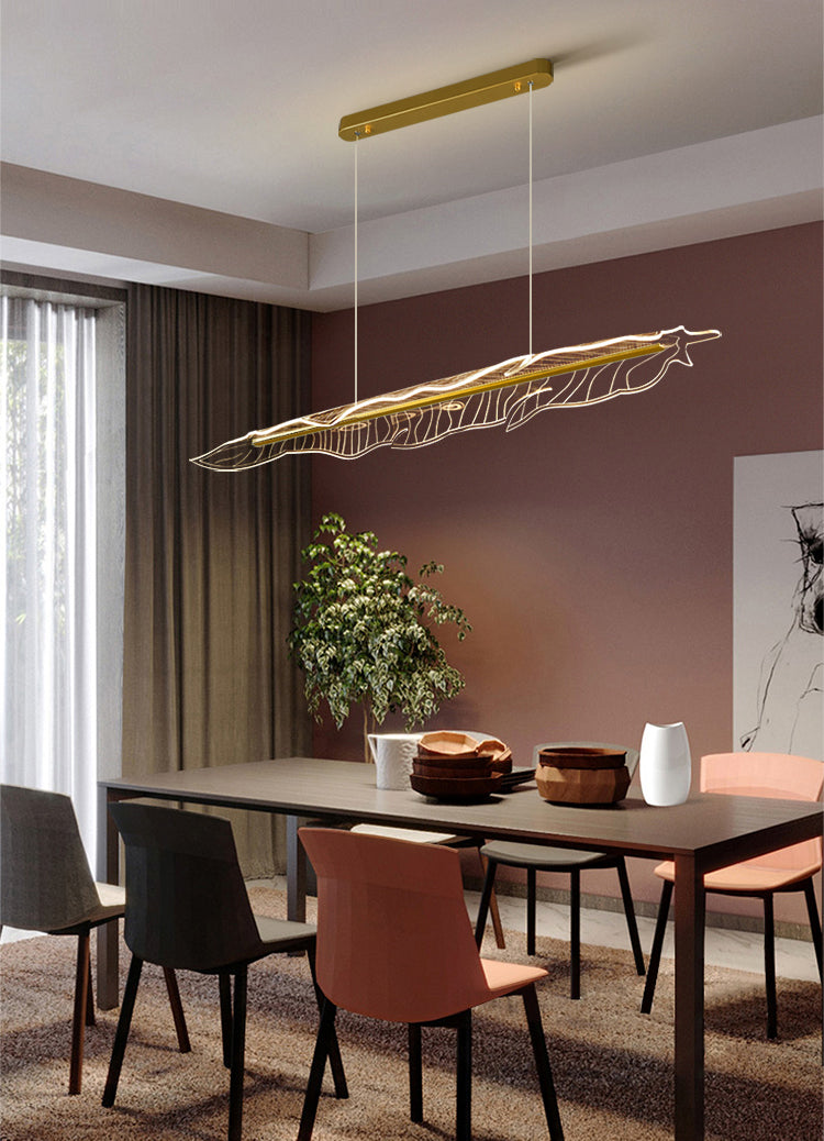 Stile contemporaneo in alluminio Luci appese a sospensione Gold Isola Linear Lucile per sala da pranzo