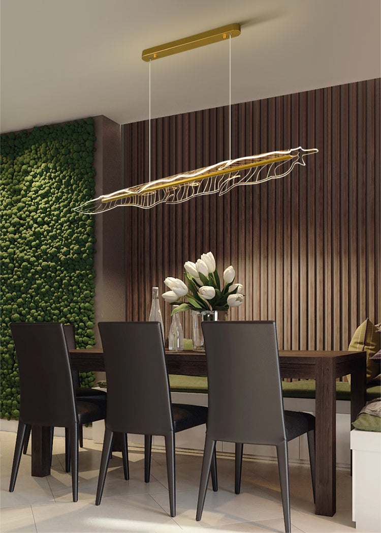 Stile contemporaneo in alluminio Luci appese a sospensione Gold Isola Linear Lucile per sala da pranzo