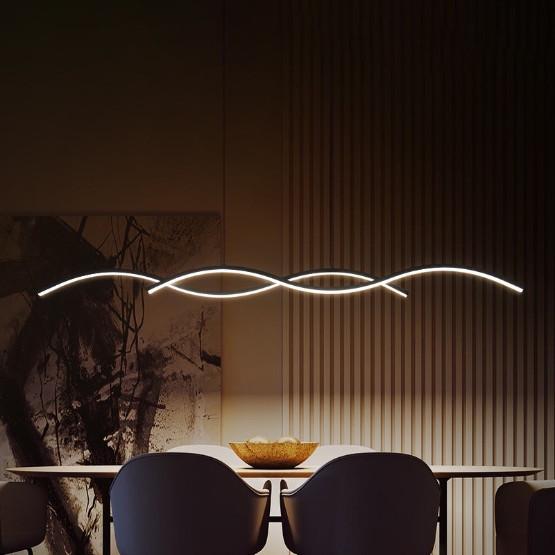 1 luminaire de plafond linéaire à LED de lumière Nouveau pendentif en aluminium noir moderne