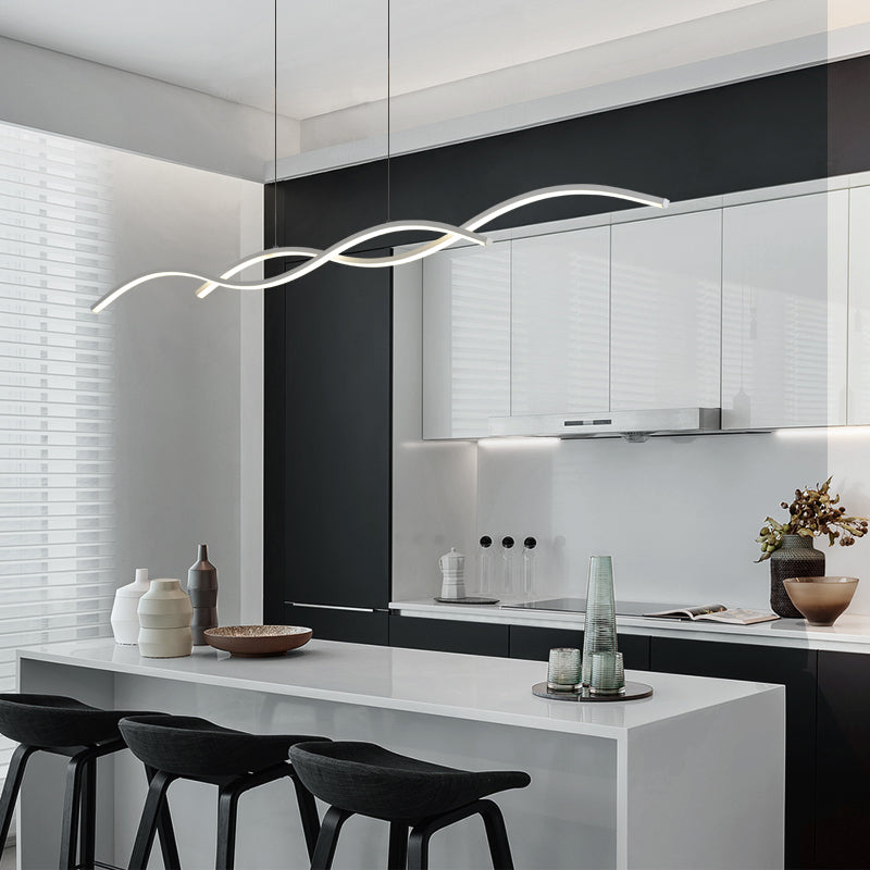 1 luminaire de plafond linéaire à LED de lumière Nouveau pendentif en aluminium noir moderne