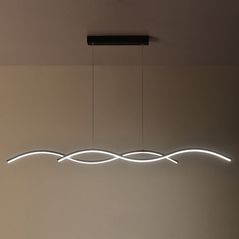 1 luminaire de plafond linéaire à LED de lumière Nouveau pendentif en aluminium noir moderne