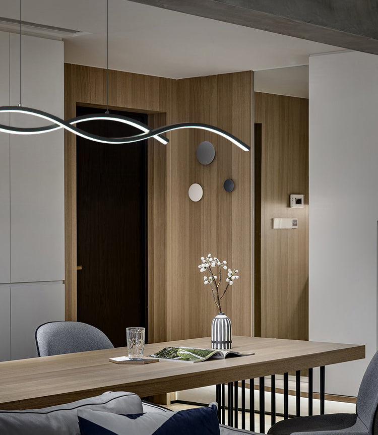 1 luminaire de plafond linéaire à LED de lumière Nouveau pendentif en aluminium noir moderne