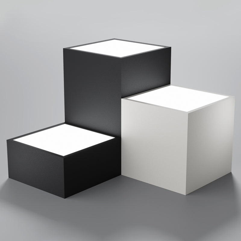 Zwart-witte LED-plafondlamp in moderne, minimalistische stijl Aluminium geometrische inbouw met acrylkap