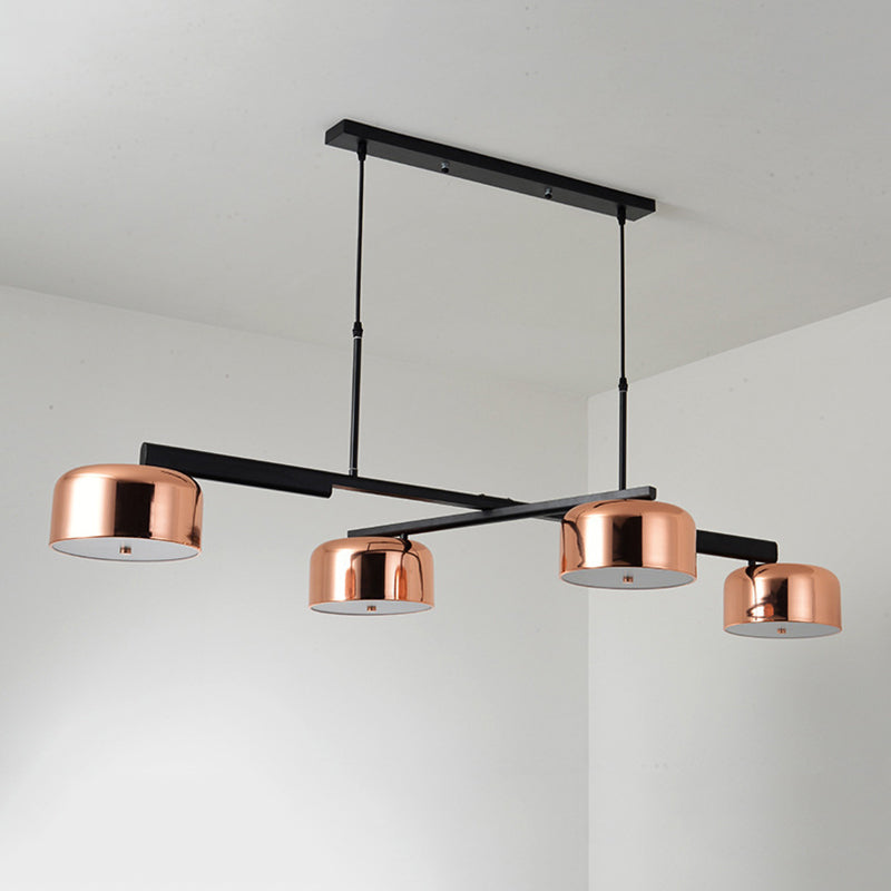 Drum Metal Island Lighting Fixture Luz de colgante de isla negra de estilo moderno para comedor