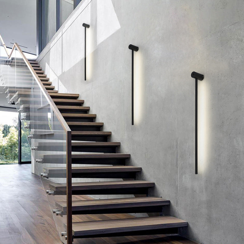 Aluminium LED Wall Lamp in Modern Concise Style Wrought Iron Linear Wall Sconce with Acrylic Shade